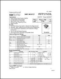 IRFP31N50L Datasheet