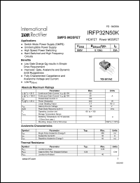 IRFP32N50K Datasheet