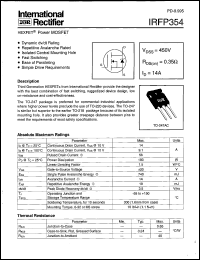 IRFP354 Datasheet