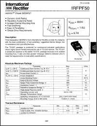 IRFPF50 Datasheet