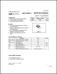 IRFPS37N50A Datasheet