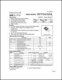 IRFPS40N50L Datasheet