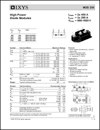 MDD250-12N1 Datasheet
