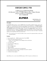 HB52RF1289E2-75B Datasheet