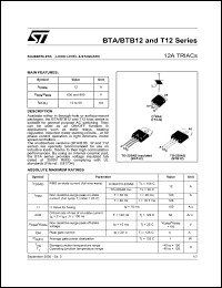 BTB12-800BW Datasheet