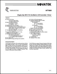NT7605-BDW01 Datasheet