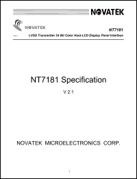 NT7181F Datasheet