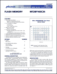 MT28F160C34FD-9TET Datasheet