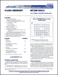 MT28F160C3FD-11TET Datasheet