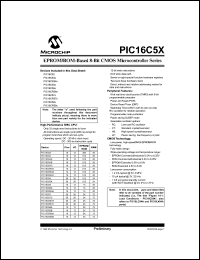 PIC16C58B-20-P Datasheet