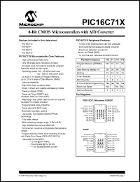 PIC16C71-04-P Datasheet