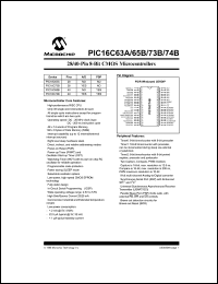 PIC16C73B-20I-SP Datasheet