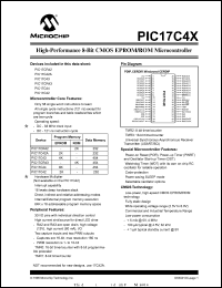 PIC17C44-33I-P Datasheet