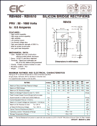 RBV604 Datasheet