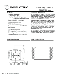 V62C1802048LL-100T Datasheet