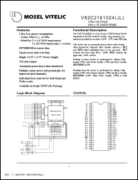 V62C2161024LL-100T Datasheet