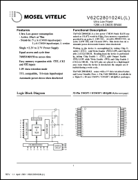 V62C2801024LL-100T Datasheet
