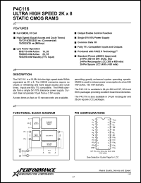 P4C116-10PC Datasheet