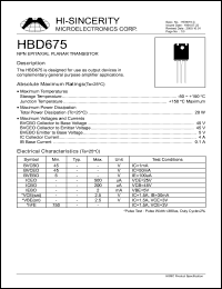 HBD675 Datasheet