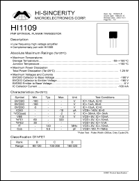 HI1109 Datasheet