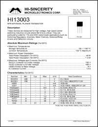 HI13003 Datasheet