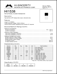 HI1538 Datasheet