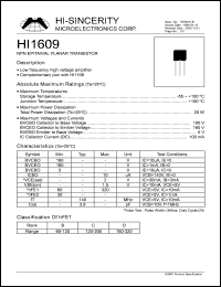 HI1609 Datasheet