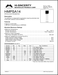 HMPSA14 Datasheet