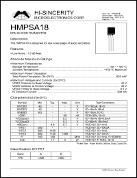 HMPSA18 Datasheet