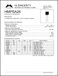 HMPSA26 Datasheet