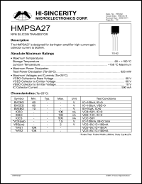 HMPSA27 Datasheet