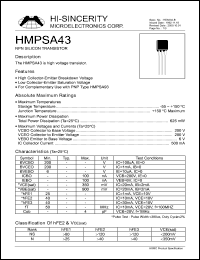 HMPSA43 Datasheet