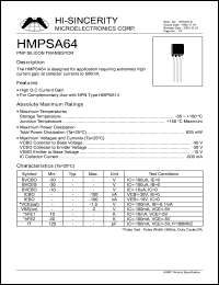 HMPSA64 Datasheet