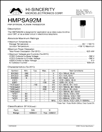 HMPSA92M Datasheet
