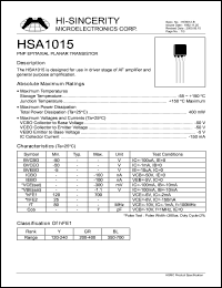 HSA1015 Datasheet
