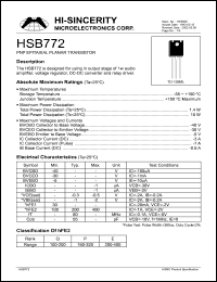 HSB772 Datasheet