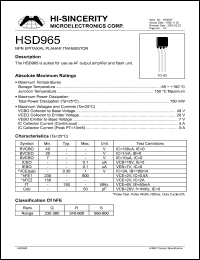 HSD965 Datasheet