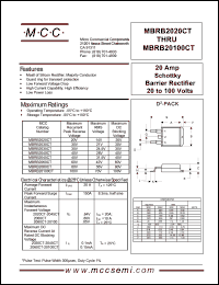 MBRB2080CT Datasheet