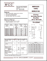 MBR2580 Datasheet