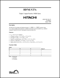 HD74LV27A Datasheet