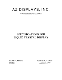 ACM1604C-RLTD-T Datasheet