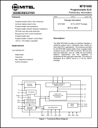 MT91600 Datasheet