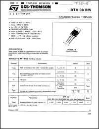 BTA08-700BW Datasheet