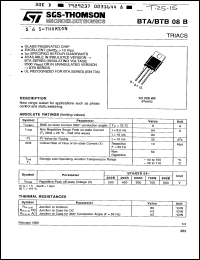 BTA08-200B Datasheet