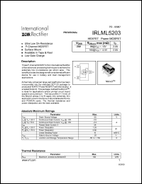 IRLML5203 Datasheet