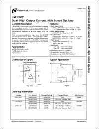 LMH6672MWC Datasheet