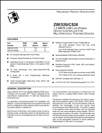 Z8E520SSC Datasheet