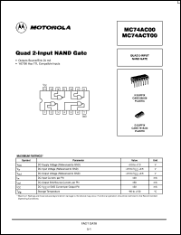 MC74ACT00DR2 Datasheet