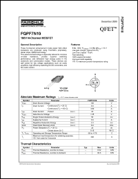 FQPF7N10 Datasheet