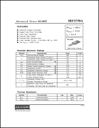 IRFS750A Datasheet